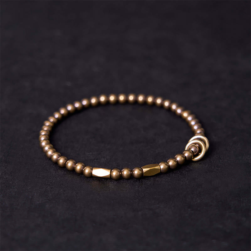 Pulsera de pareja con diseño de cuentas de cobre y latón para el cuidado personal y la riqueza de Buddha Stones - image 2