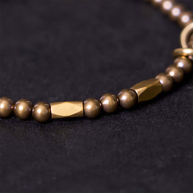 Pulsera de pareja con diseño de cuentas de cobre y latón para el cuidado personal y la riqueza de Buddha Stones - image 8