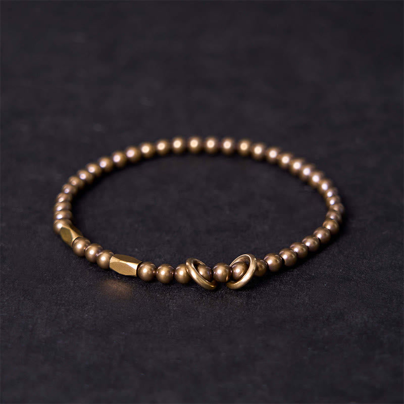 Pulsera de pareja con diseño de cuentas de cobre y latón para el cuidado personal y la riqueza de Buddha Stones - 20-21 cm - image 1