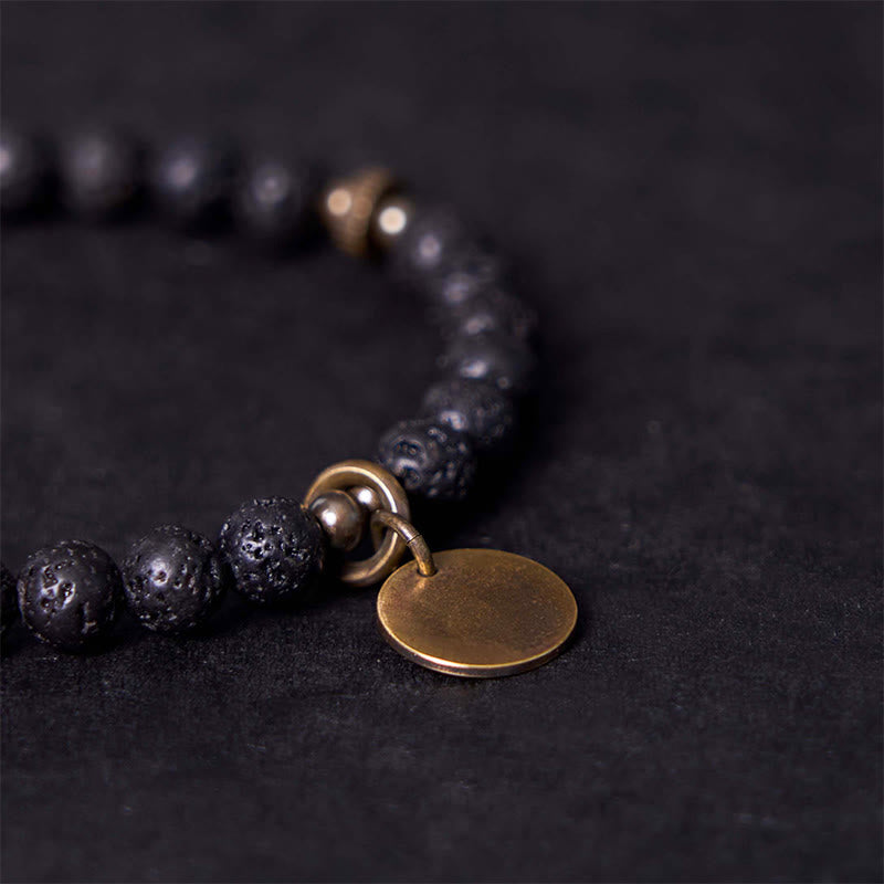 Pulsera de piedra de lava natural con Buddha Stones que proporciona apoyo y calma - image 4
