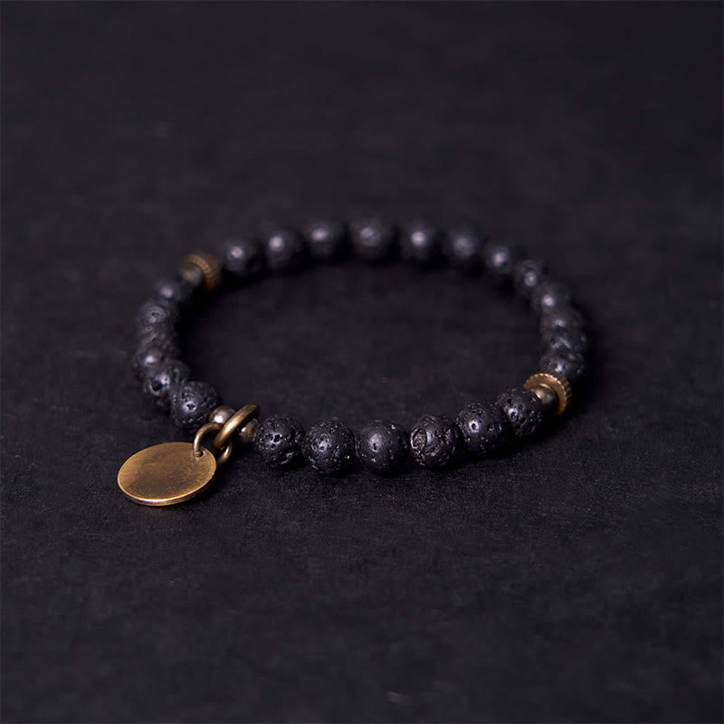Pulsera de piedra de lava natural con Buddha Stones que proporciona apoyo y calma - image 3