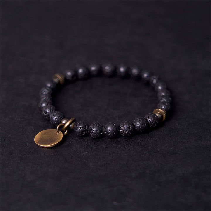 Pulsera de piedra de lava natural con Buddha Stones que proporciona apoyo y calma - image 3