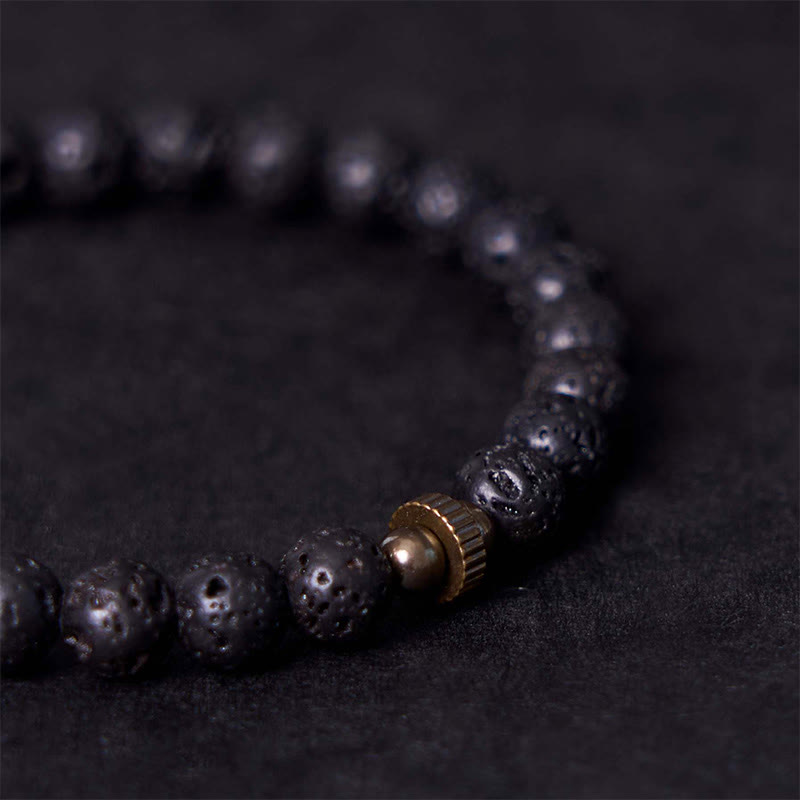 Pulsera de piedra de lava natural con Buddha Stones que proporciona apoyo y calma - image 5
