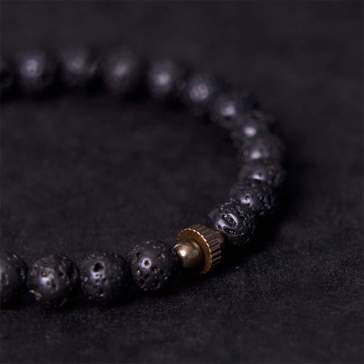 Pulsera de piedra de lava natural con Buddha Stones que proporciona apoyo y calma - image 5