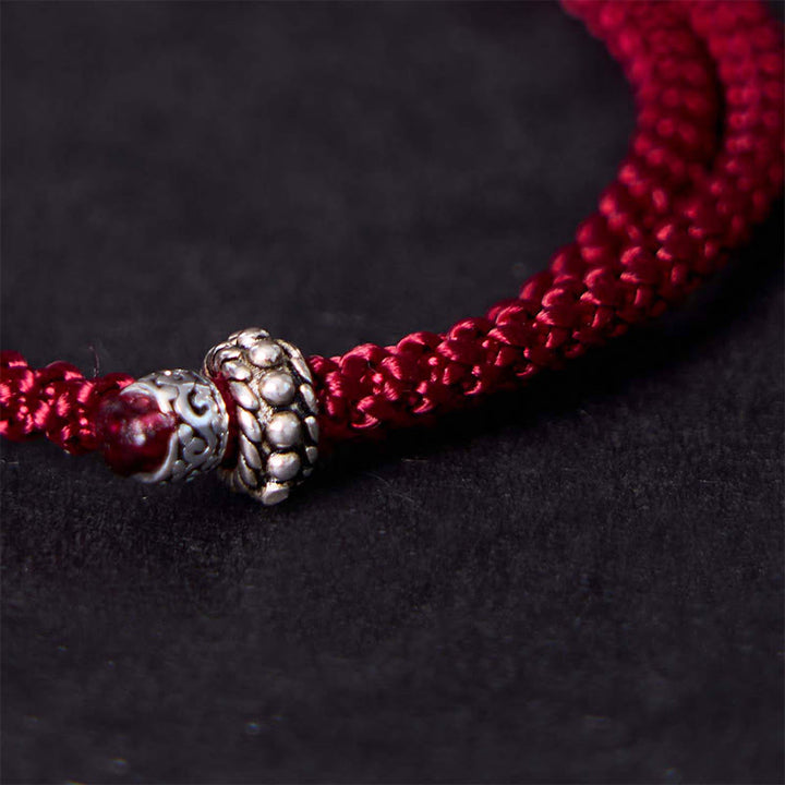 Pulsera de fuerza con amuleto de elefante de plata de ley 925 con Buddha Stones y símbolo de seguridad y bienestar