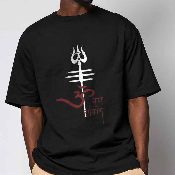 Camiseta de algodón con diseño de tridente de Buddha Stones OM NAMAH SHIVAYA - image 4
