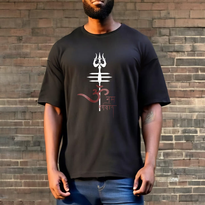 Camiseta de algodón con diseño de tridente de Buddha Stones OM NAMAH SHIVAYA - image 5