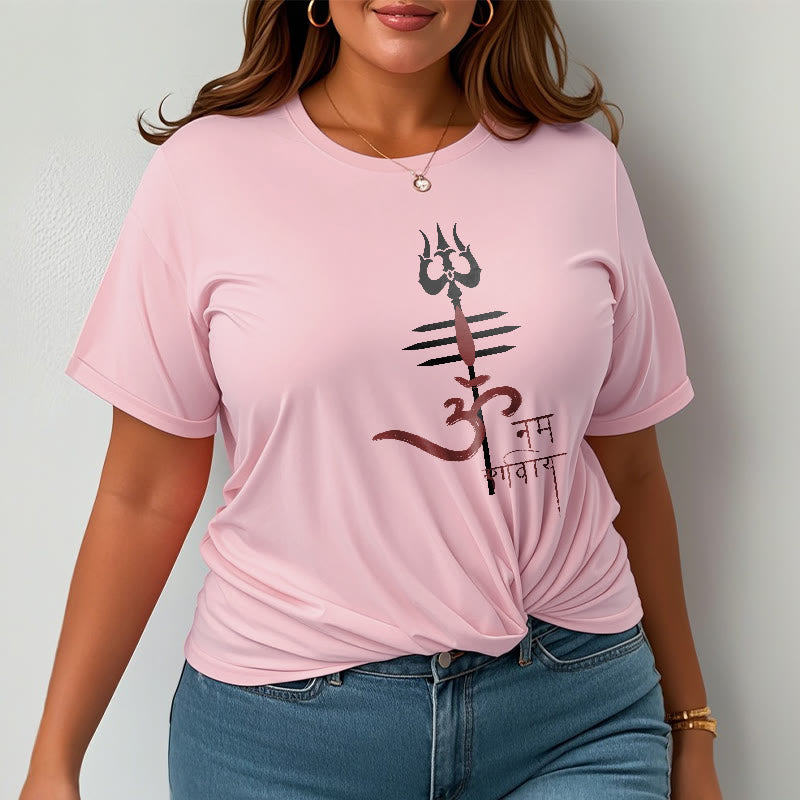Camiseta de algodón con diseño de tridente de Buddha Stones OM NAMAH SHIVAYA - image 17