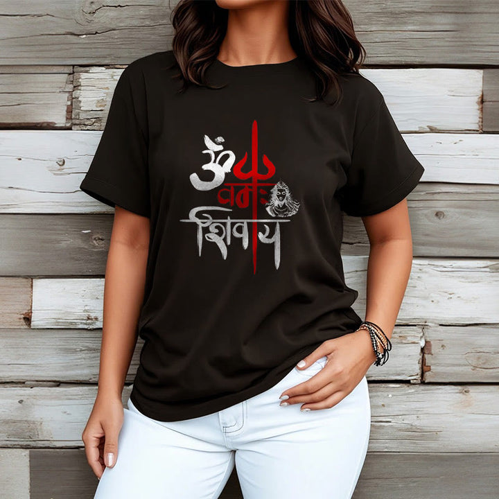 Camiseta de algodón con tridente rojo OM NAMAH SHIVAYA de Buddha Stones - image 2