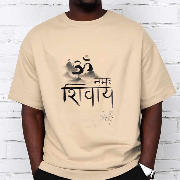 Camiseta de algodón con la frase OM NAMAH SHIVAYA Mountain y Buddha Stones - image 18