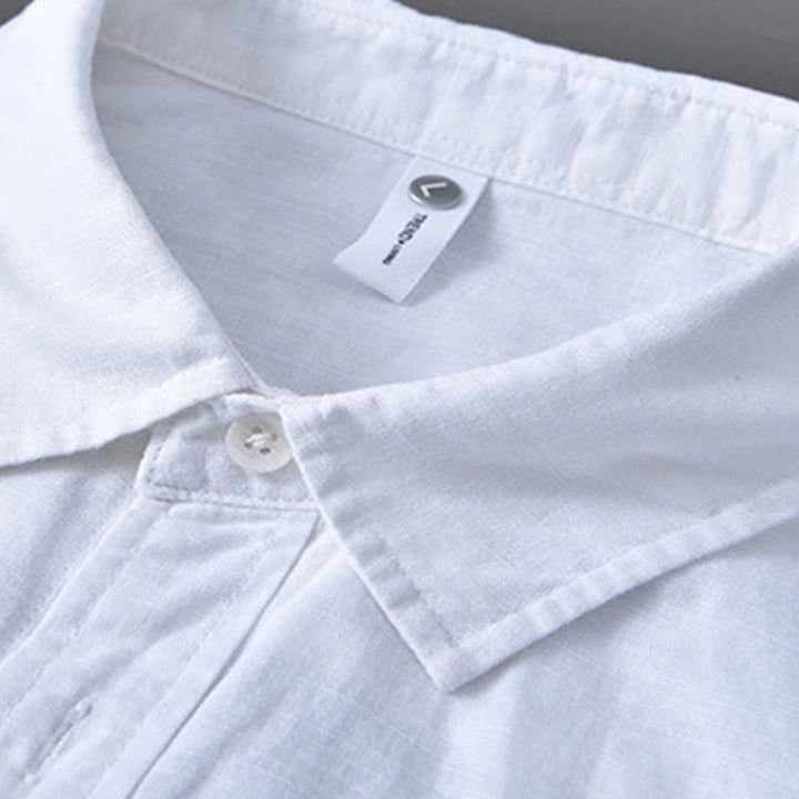 Camisa de manga larga para hombre Buddha Stones con cuello vuelto y bolsillo, color liso, cómoda, de algodón. - image 13