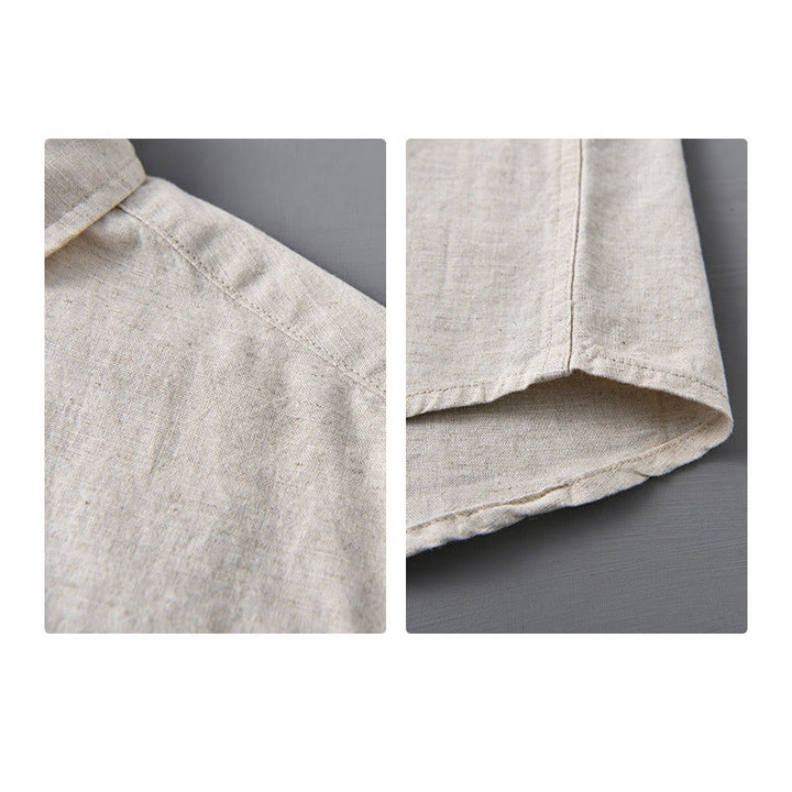 Camisa de manga larga para hombre Buddha Stones con cuello vuelto y bolsillo, color liso, cómoda, de algodón. - image 9