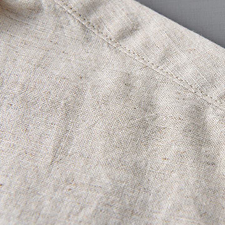 Camisa de manga larga para hombre Buddha Stones con cuello vuelto y bolsillo, color liso, cómoda, de algodón. - image 5