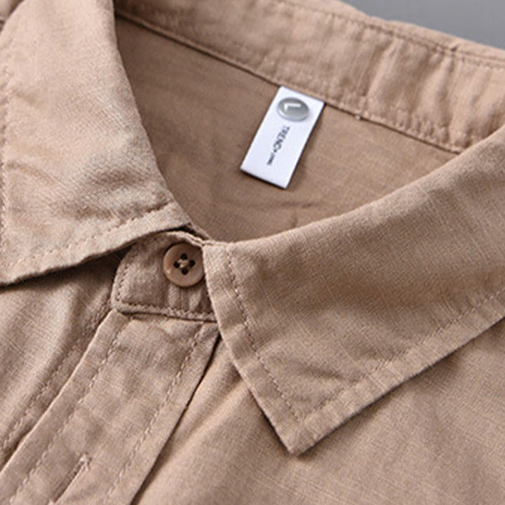 Camisa de manga larga para hombre Buddha Stones con cuello vuelto y bolsillo, color liso, cómoda, de algodón. - image 21
