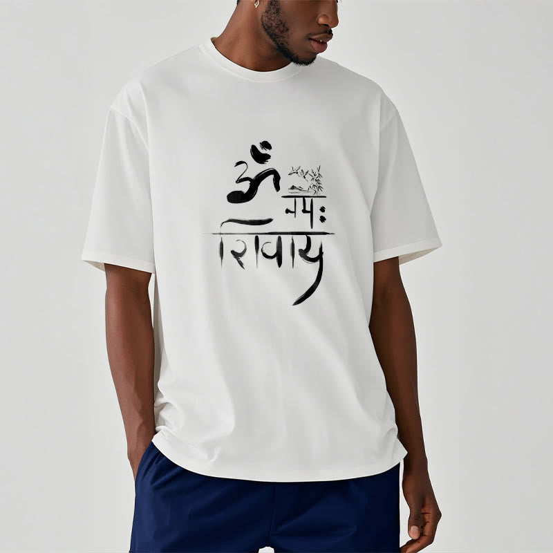 Camiseta de algodón de bambú con diseño de grulla Buddha Stones OM NAMAH SHIVAYA - image 3