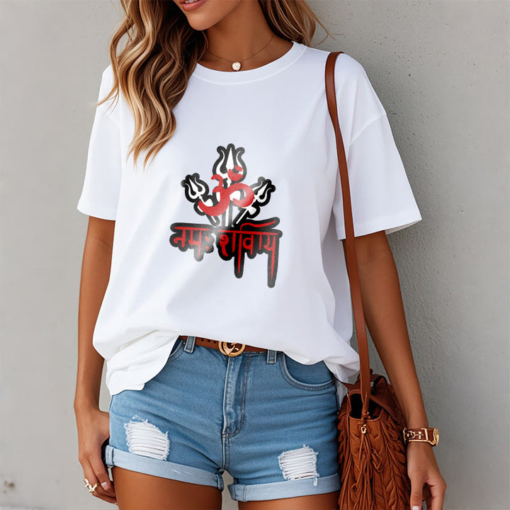 Camiseta de algodón con Buddha Stones OM NAMAH SHIVAYA, tres tridentes - image 8