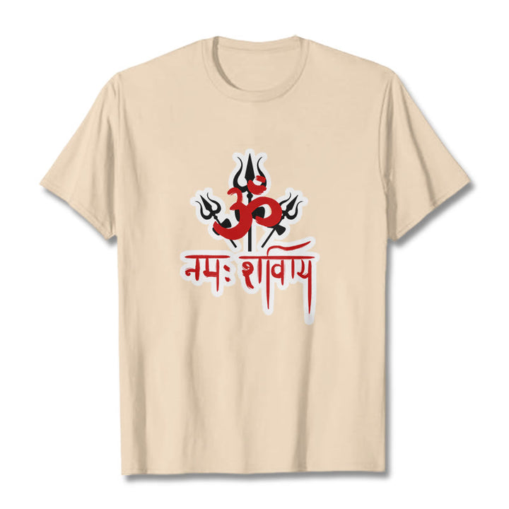 Camiseta de algodón con Buddha Stones OM NAMAH SHIVAYA, tres tridentes - Sopa de mariscos - 2XL - image 12
