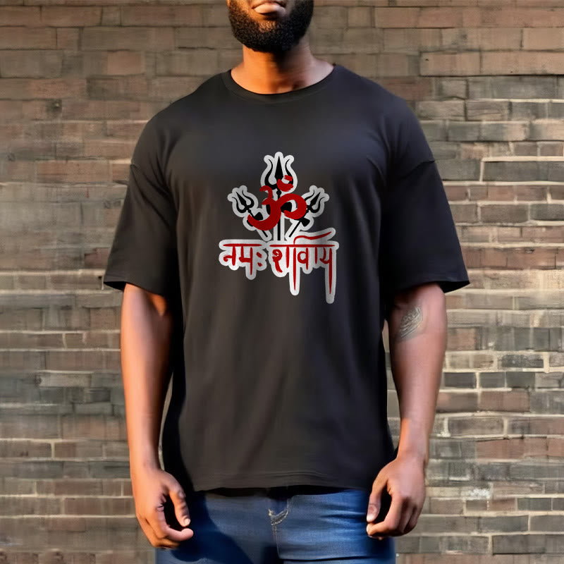 Camiseta de algodón con Buddha Stones OM NAMAH SHIVAYA, tres tridentes - image 4