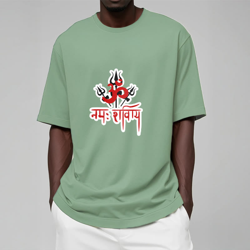 Camiseta de algodón con Buddha Stones OM NAMAH SHIVAYA, tres tridentes - image 17