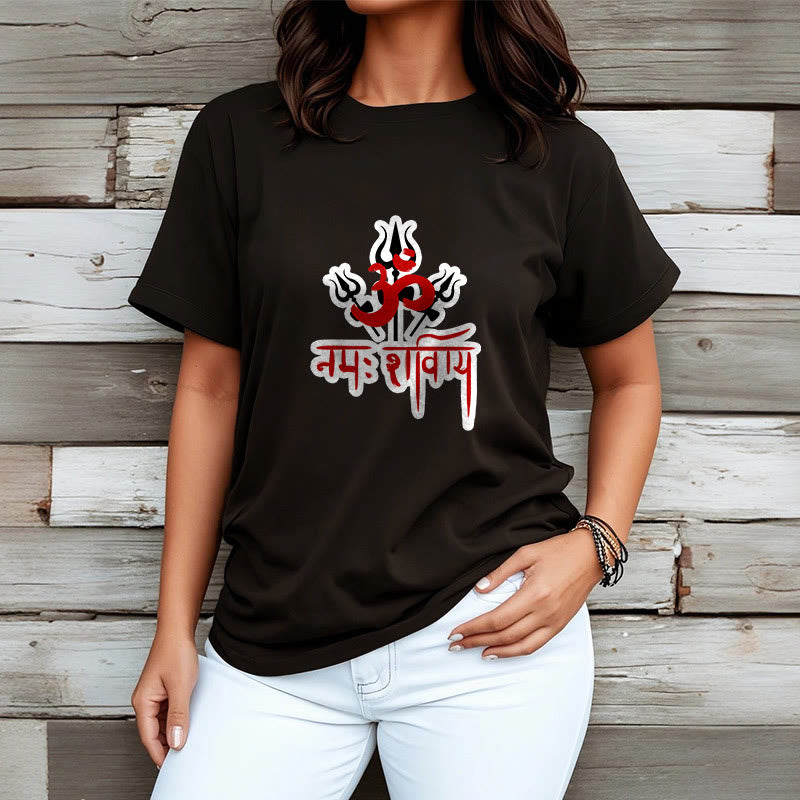 Camiseta de algodón con Buddha Stones OM NAMAH SHIVAYA, tres tridentes - image 3