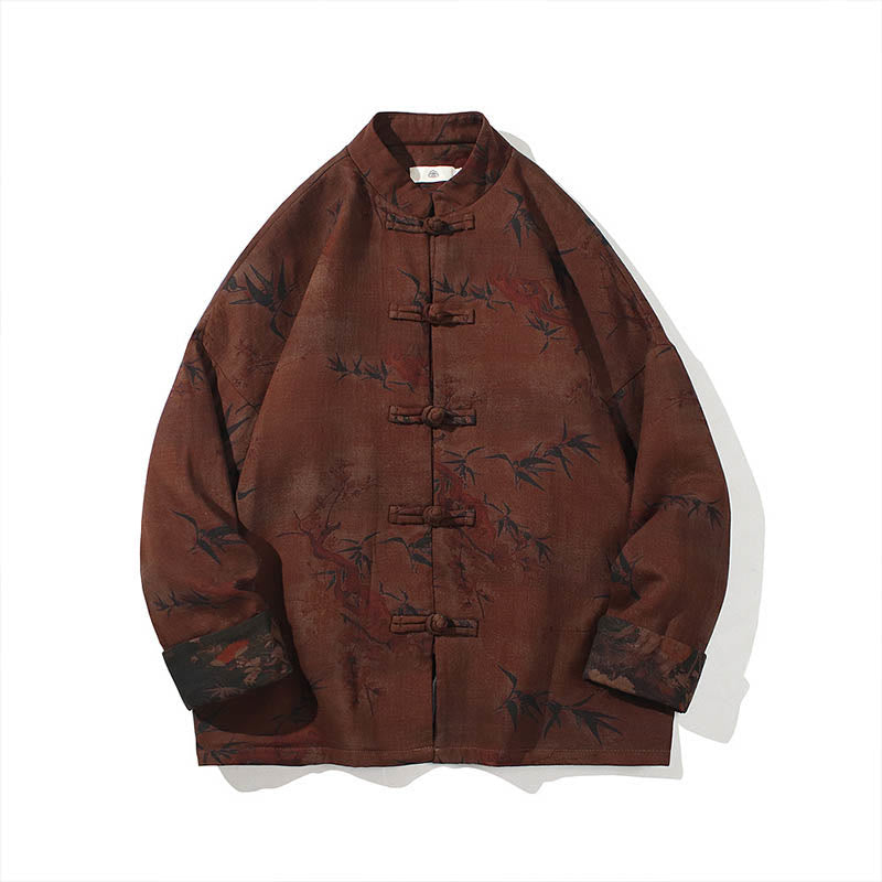 Camisa larga de algodón para hombre, chaqueta y traje chino con botones de rana y Buddha Stones - image 26