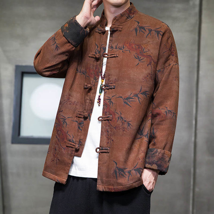Camisa larga de algodón para hombre, chaqueta y traje chino con botones de rana y Buddha Stones - image 12