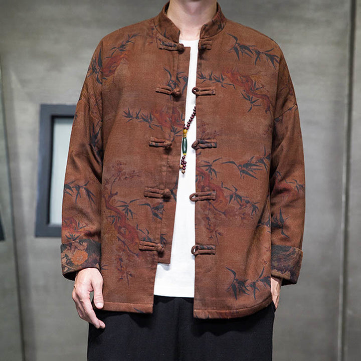 Camisa larga de algodón para hombre, chaqueta y traje chino con botones de rana y Buddha Stones - image 17