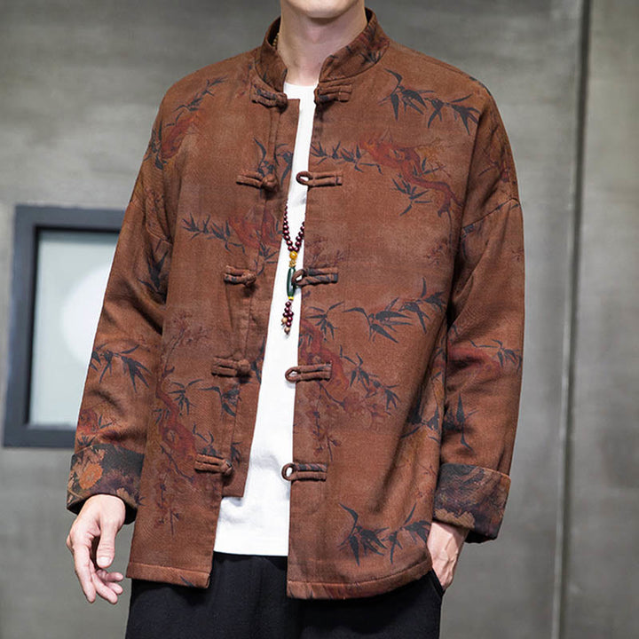 Camisa larga de algodón para hombre, chaqueta y traje chino con botones de rana y Buddha Stones - image 20