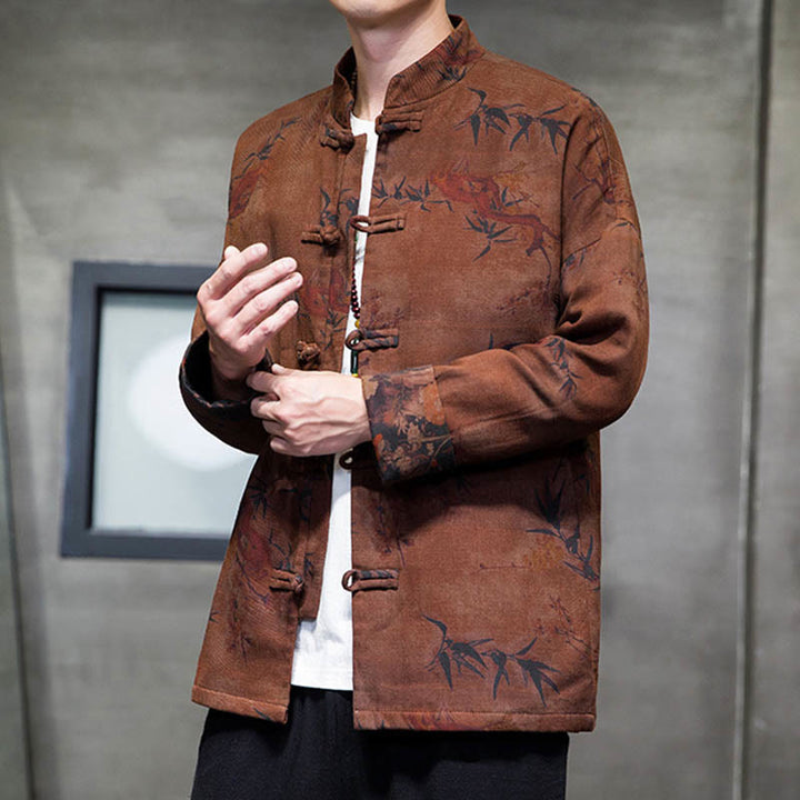 Camisa larga de algodón para hombre, chaqueta y traje chino con botones de rana y Buddha Stones - image 21