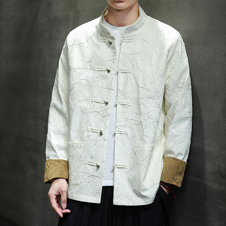 Traje Tang con Buddha Stones , informal, con botones de rana, manga larga, nailon, chaqueta, camisa, ropa para hombre - image 16