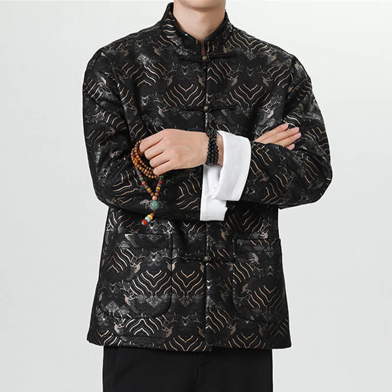 Traje chino Tang con Buddha Stones , camisa larga con forma de onda, chaqueta para hombre - image 2