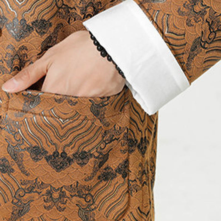 Traje chino Tang con Buddha Stones , camisa larga con forma de onda, chaqueta para hombre - image 28