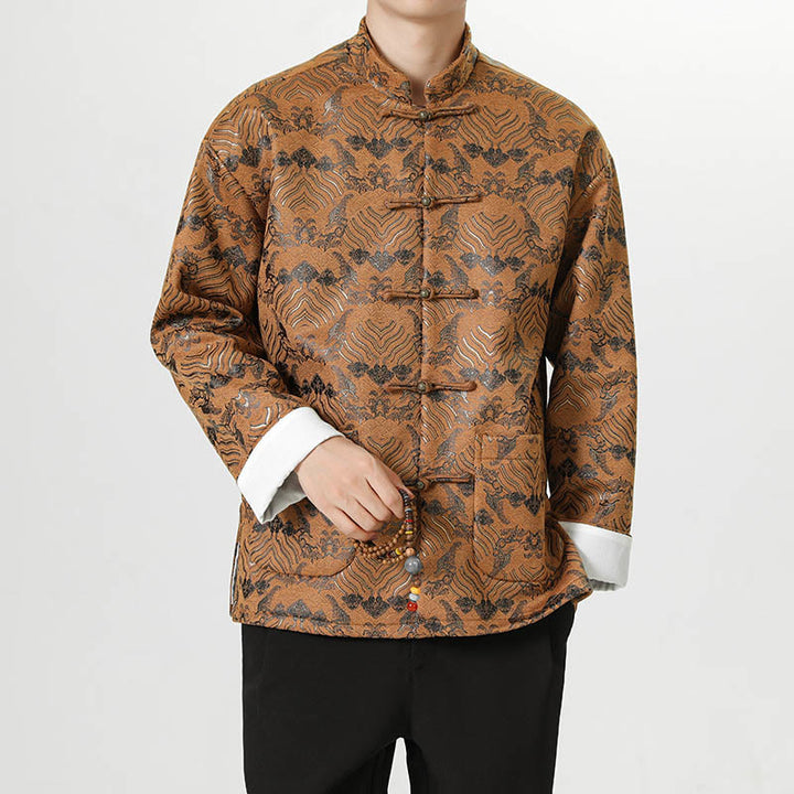 Traje chino Tang con Buddha Stones , camisa larga con forma de onda, chaqueta para hombre - image 22