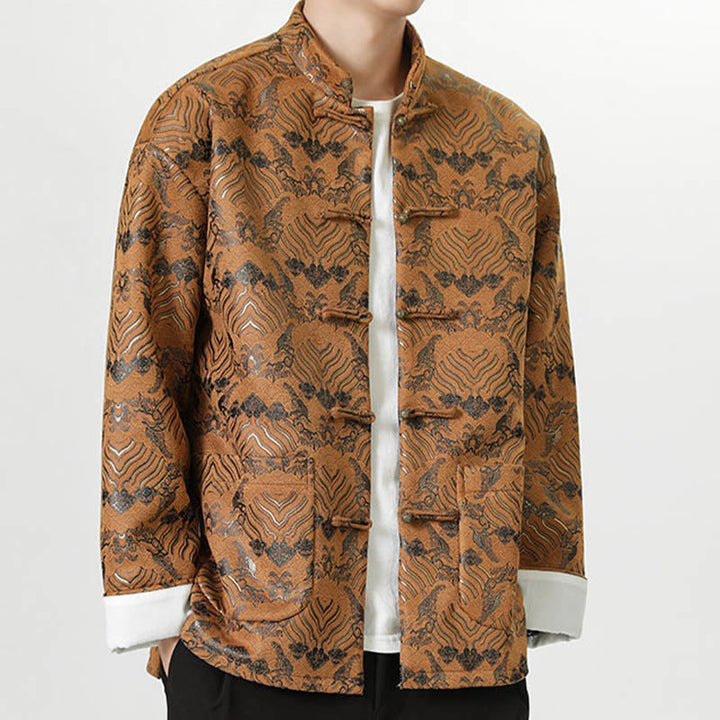 Traje chino Tang con Buddha Stones , camisa larga con forma de onda, chaqueta para hombre - image 19
