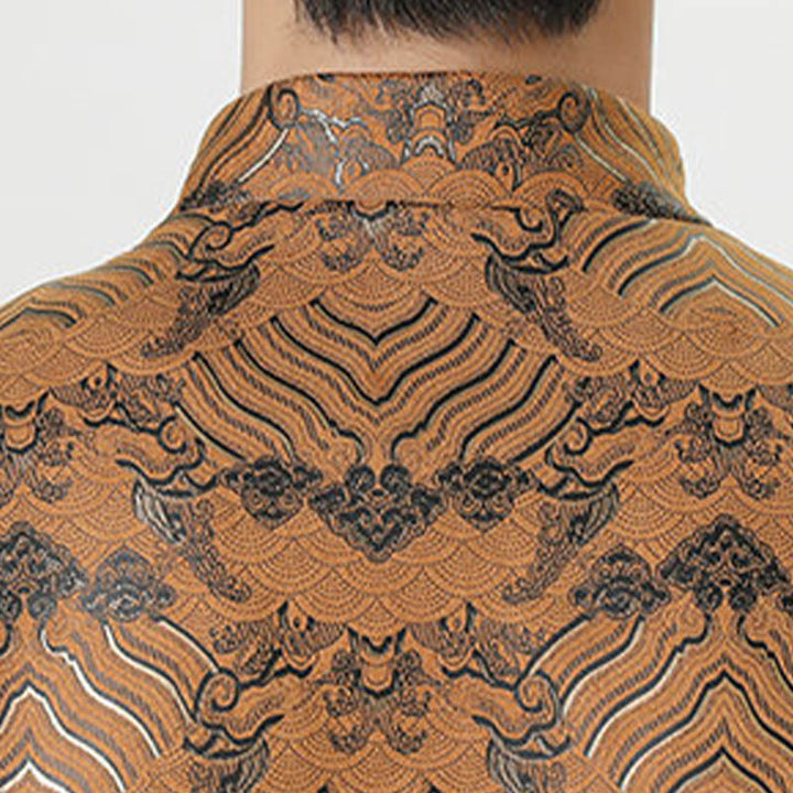 Traje chino Tang con Buddha Stones , camisa larga con forma de onda, chaqueta para hombre - image 24