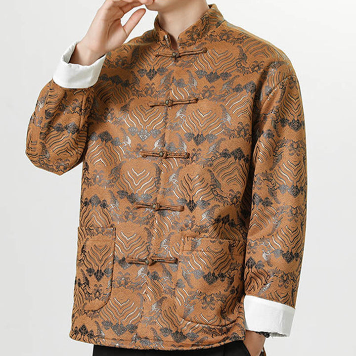 Traje chino Tang con Buddha Stones , camisa larga con forma de onda, chaqueta para hombre - image 24