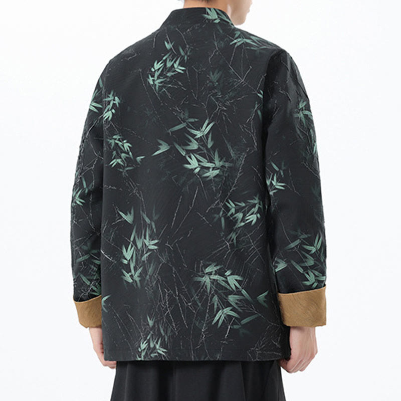 Chaqueta informal de licra con botones de rana y estampado de Buddha Stones para hombre, de bambú - image 9