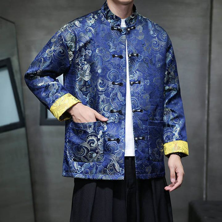 Traje chino Tang con Buddha Stones , camisa larga con cuello alto, chaqueta para hombre - image 26