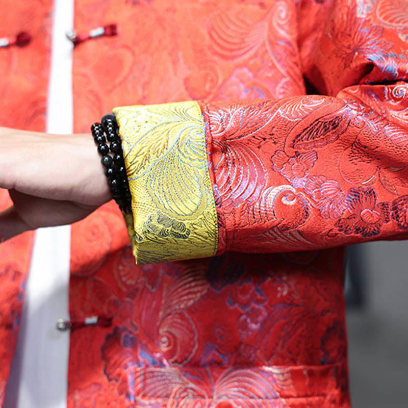 Traje chino Tang con Buddha Stones , camisa larga con cuello alto, chaqueta para hombre - image 15