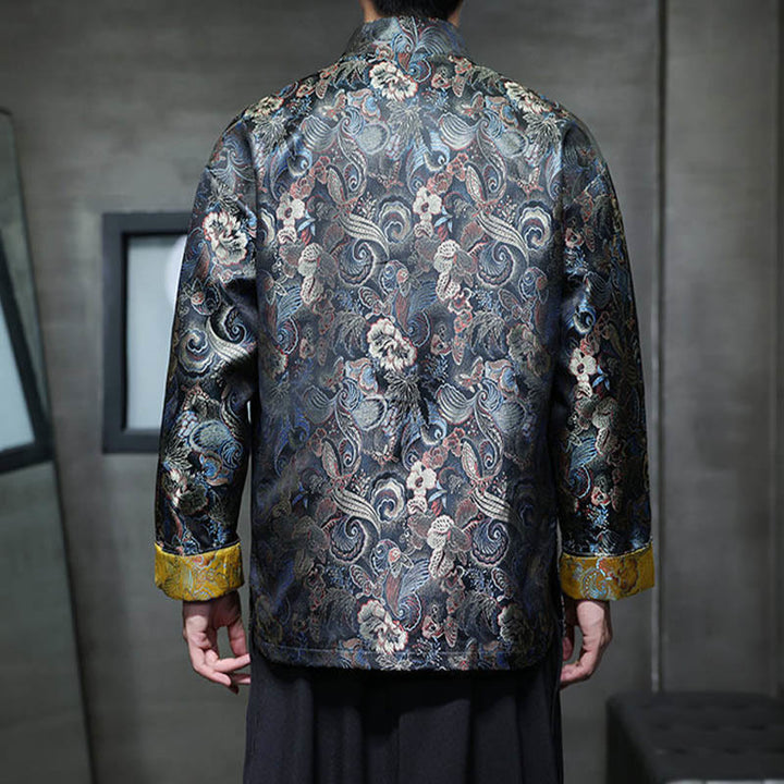 Traje chino Tang con Buddha Stones , camisa larga con cuello alto, chaqueta para hombre - image 3