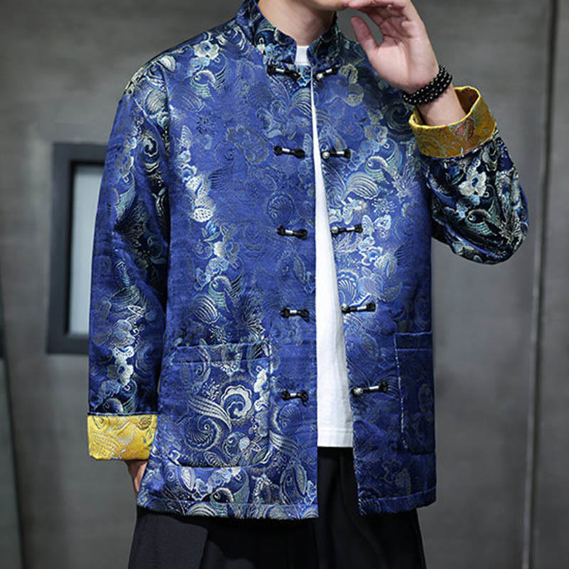 Traje chino Tang con Buddha Stones , camisa larga con cuello alto, chaqueta para hombre - image 27