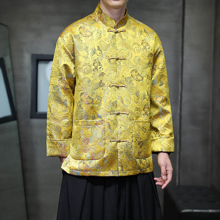 Traje chino Tang con Buddha Stones , camisa larga con cuello alto, chaqueta para hombre - image 22