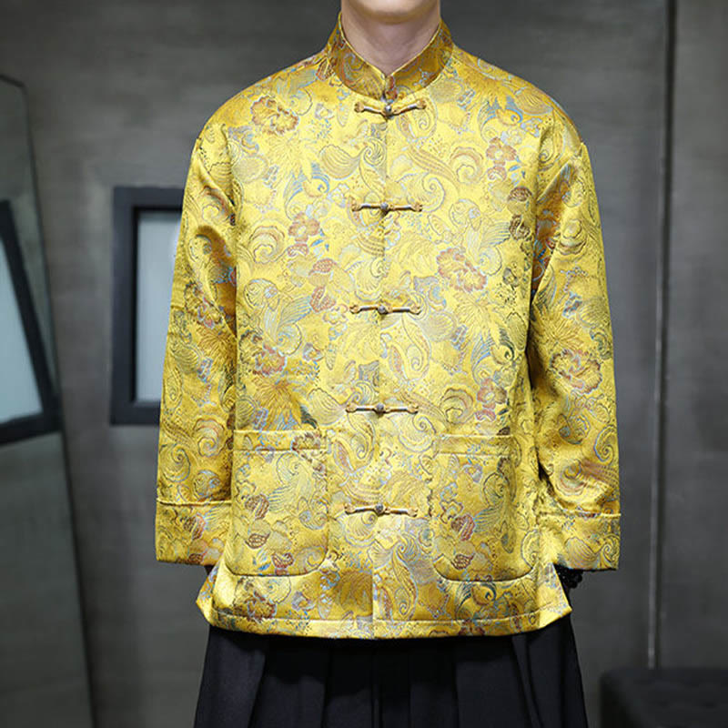 Traje chino Tang con Buddha Stones , camisa larga con cuello alto, chaqueta para hombre - image 23
