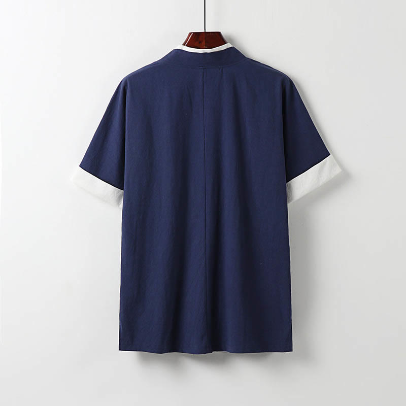 Cárdigan de dos piezas con bordado de Buddha Stones para hombre, estilo Hanfu, cómodo y de algodón. - image 3