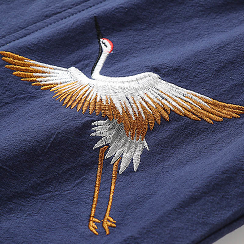 Cárdigan de dos piezas con bordado de Buddha Stones para hombre, estilo Hanfu, cómodo y de algodón. - image 7