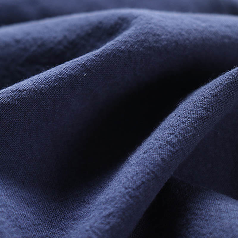 Camisa cómoda de algodón Hanfu con bordado de Buddha Stones de dos piezas para hombre, de media manga y falso cárdigan - image 8