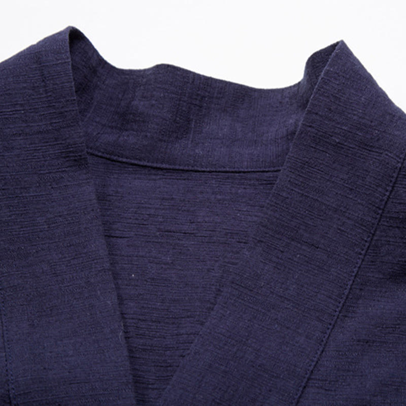 Camisa de manga corta para hombre con Buddha Stones y bolsillo, cuello con muescas, cárdigan, camisa cómoda de lino y algodón - image 8