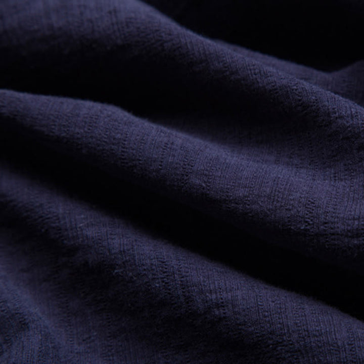 Camisa de manga corta para hombre con Buddha Stones y bolsillo, cuello con muescas, cárdigan, camisa cómoda de lino y algodón - image 14