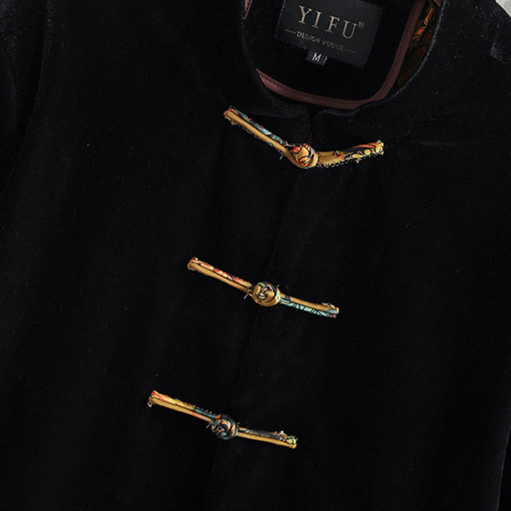 Traje Tang con Buddha Stones , cuello redondo, botones de rana, chaqueta de algodón para hombre, camisa, ropa - image 1