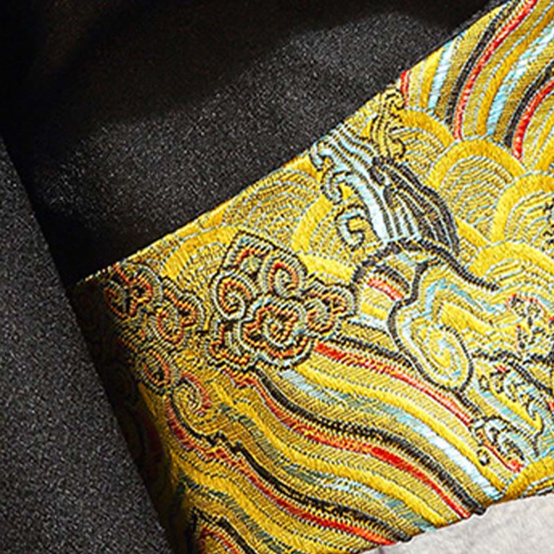 Chaqueta de algodón con botones de rana para hombre, informal, con bordado de Buddha Stones , dragón y fénix - image 11